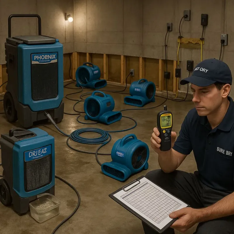 Structural Drying and Dehumidification process in Bibb County, AL